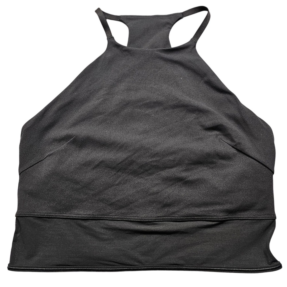Lululemon Black High Neck Racerback Tank Top with Built-in Shelf Bra